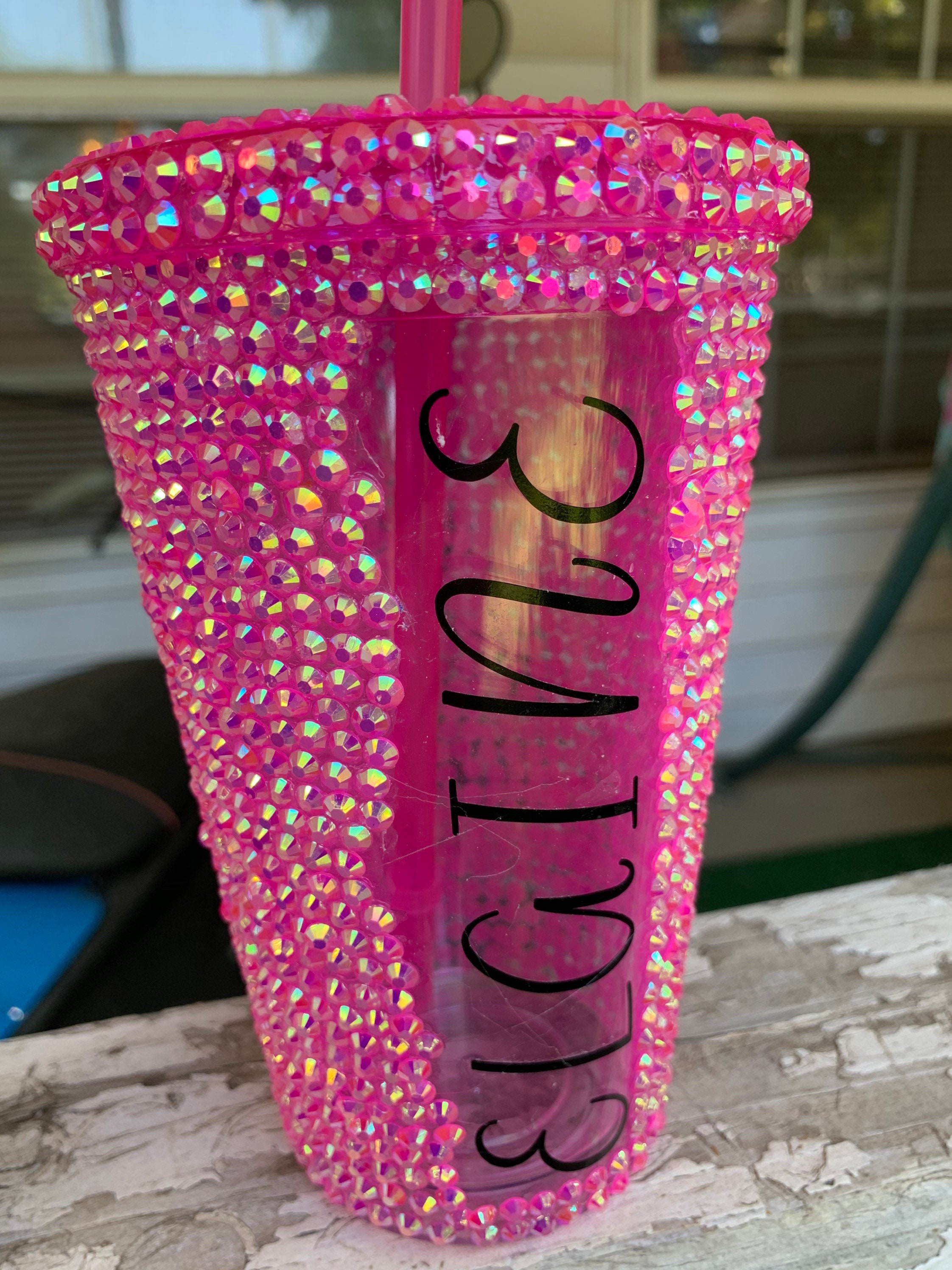 Bling cup w/name Etsy