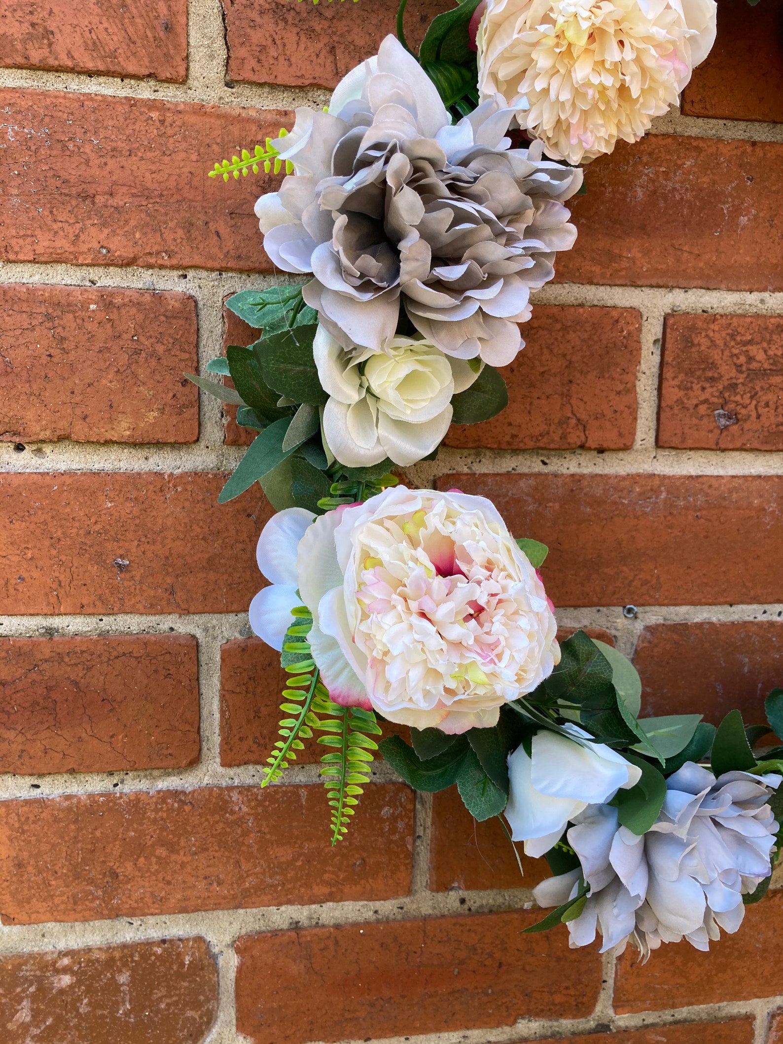 Artificial flower door wreath 21 Peony Eucalyptus Hydrangea Etsy