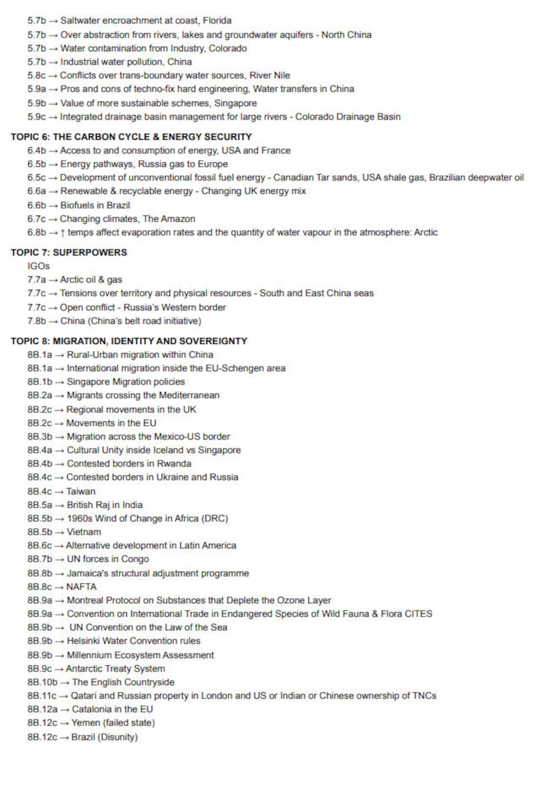 geography case study template