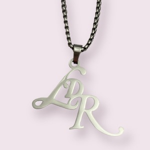 Lana Del Rey initials logo stainless steel silver coquette necklace
