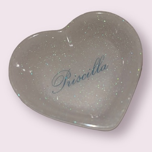 Priscilla movie Sofia Coppola coquette glitter mini heart shaped jewellery ring dish 8.3cm