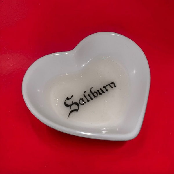 Saltburn movie mini heart shaped jewellery ring dish trinket bowl 8.3cm