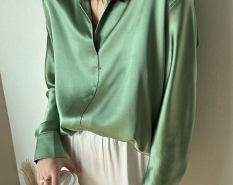 Luxurious Real Silk Shirt /100% Mulberry Silk Blouse for Women 
