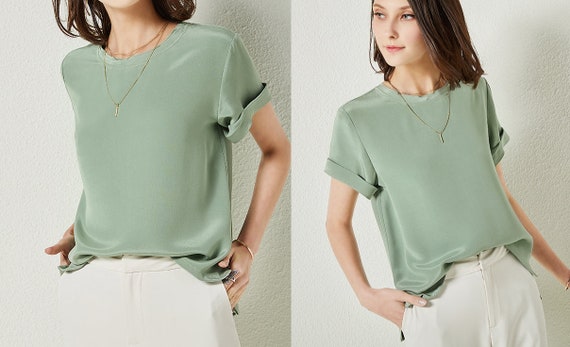 100% Pure Heavy Silk T Shirt Style 