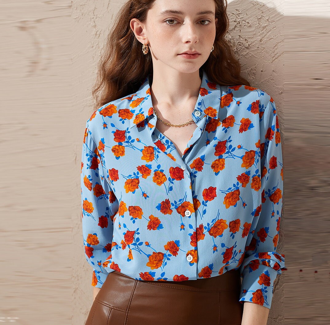 Roses Print Blouses - Etsy