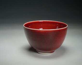 porcelain bowl in copper red glaze