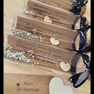 Gift Vial jewel request wedding announcement bracelet silver 925 original gift idea witness EVJF glitter surprise bridesmaid