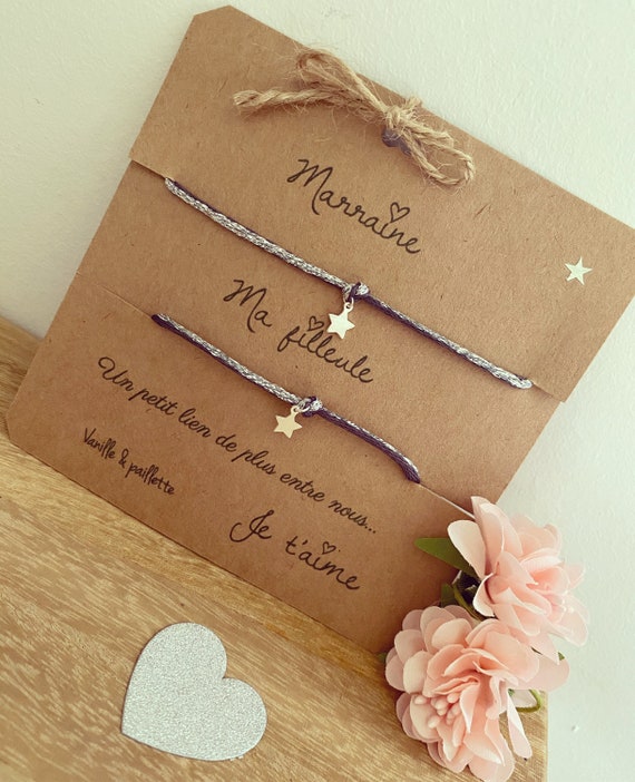 Cadeau marraine pour sa filleule bracelet personnalisé anniversaire