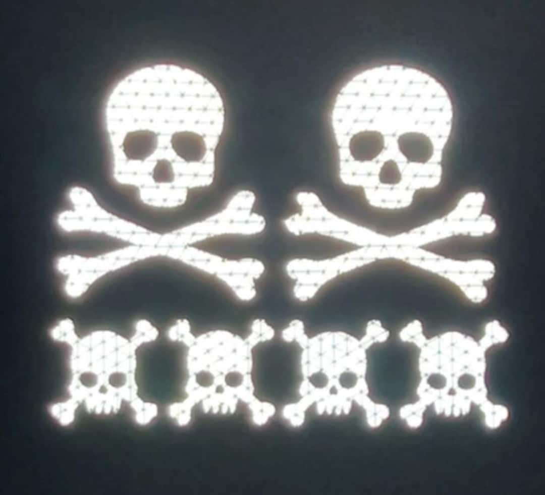 Crossbones Sticker Skull and Crossbones Reflective Stickers Reflector Decals Pack Reflectx ...