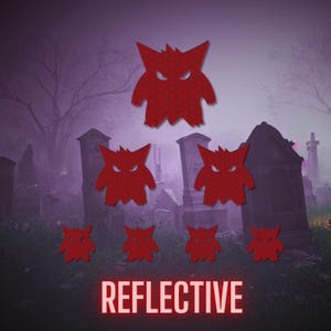 Gengar Reflective Decal Pack, Weatherproof Stickers