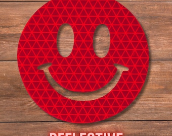 Adesivo refletivo com carinha feliz, adesivo refletor de rosto sorridente à prova d'água.