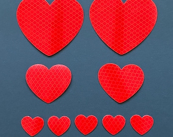 Hearts Reflective Stickers 3M Reflector Decals Pack ReflectX