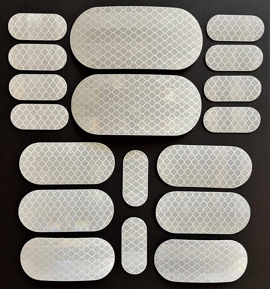 3M Oval Rectangle Semi Rigid Reflective Stickers Decals Reflector Pack