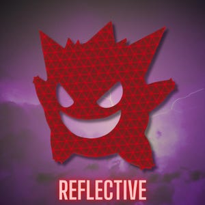 Gengar Reflective Decal, Weatherproof Vinyl Sticker