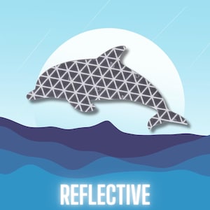 Delphin reflektierender Aufkleber, Delphin-Aufkleber, wetterfester Reflektor-Aufkleber, reflektierender Aufkleber für Auto, Fahrrad, Helm, Briefkasten