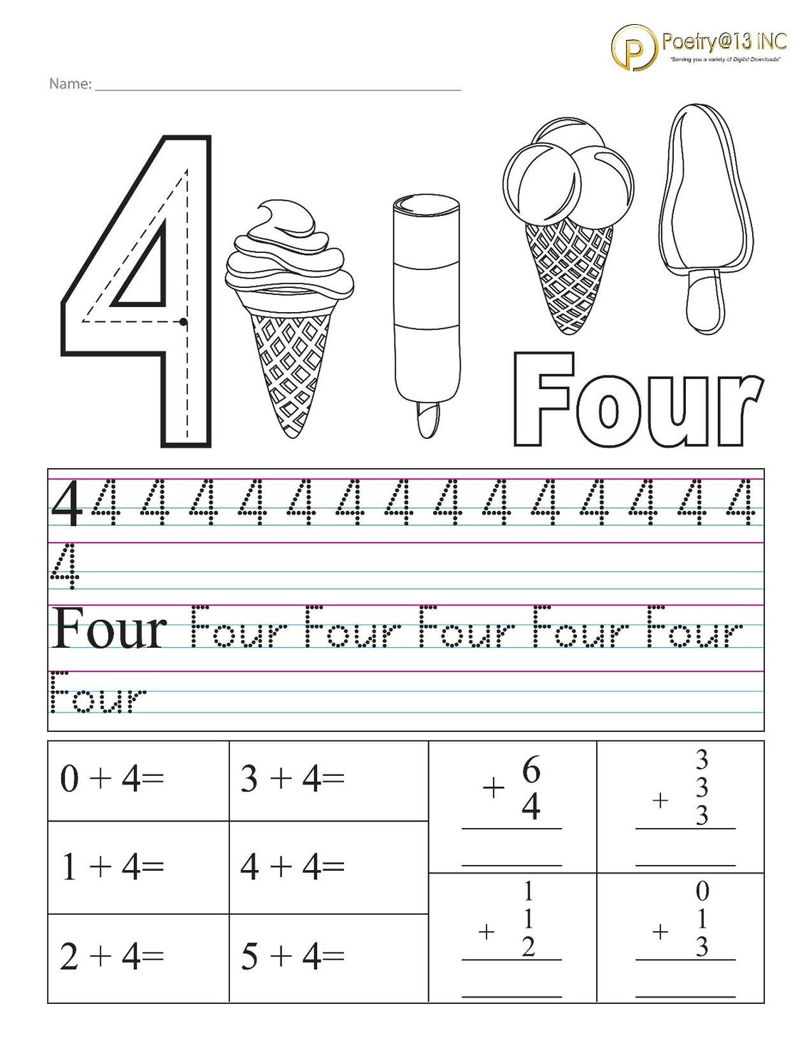 numbers 1 10 learning worksheets number recognition etsy
