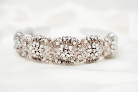 Whimsical Wonder Bridal Jewelled Crystal Headband - Etsy display picture 2