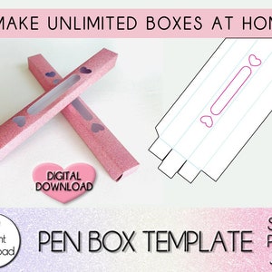 Pen Box SVG, Pen Box Template, Customizable Pen Box Cut File, Custom Pen Box