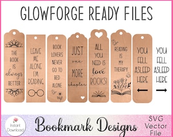 Bookmark SVG for Glowforge, Laser ready SVG designs