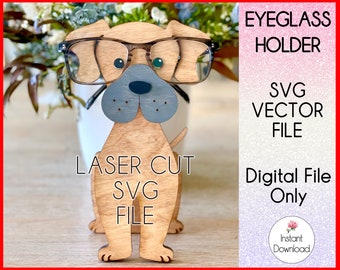 Great Dane Eyeglass Holder SVG, Glowforge SVG Laser File