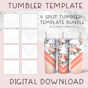 V Split Burst Tumbler Template 20oz Skinny Straight Tumblers