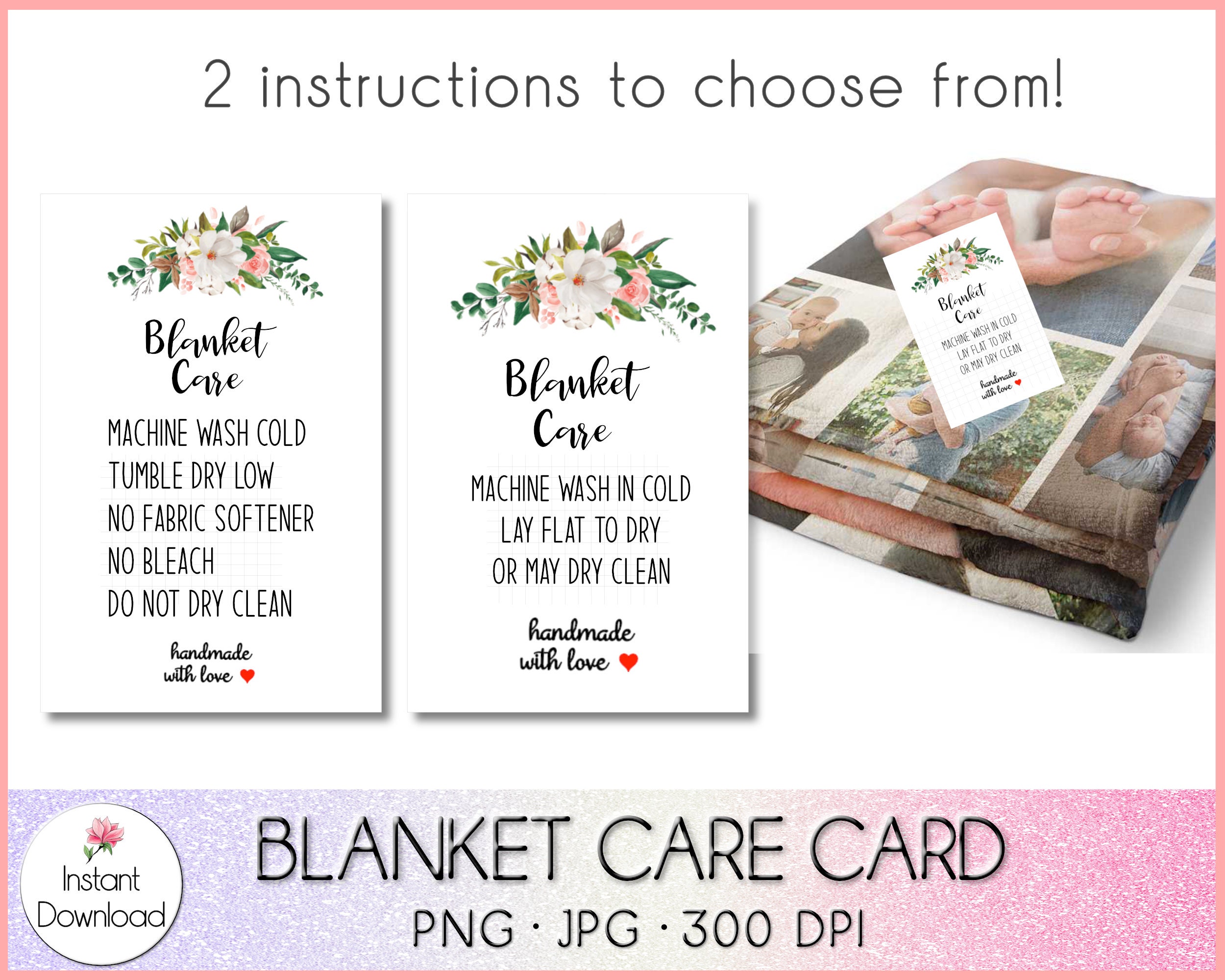 blanket-card-printable-custom-blanket-wash-instructions-etsy-uk