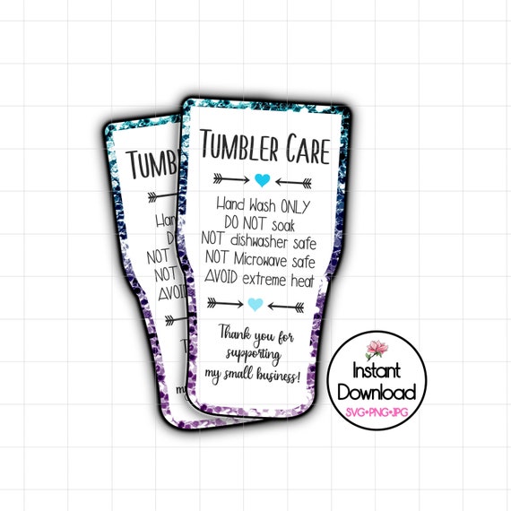 Download Printable Tumbler Care Card SVG PNG JPG Print and Cut Wash ...