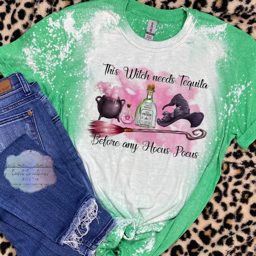 Discover This Witch Needs Tequila Before Any Hocus Pocus Bleached 3D T Shirt