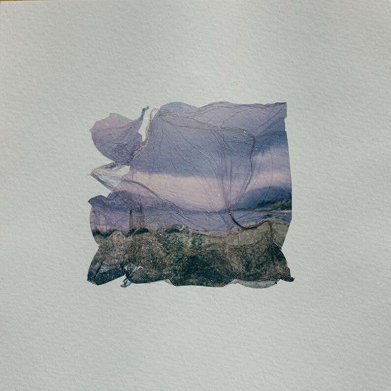 Polaroid emulsion lift Loch Laich beach from Scotland project