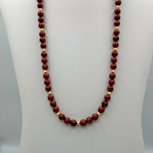 Red Spotted Glass Beaded Necklace