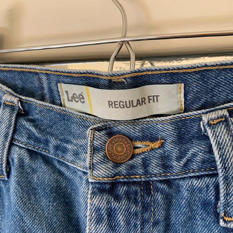 Embroidered Vintage Denim Mom Jeans Hand Embroidered Vogue Lee Straight Cut Jeans