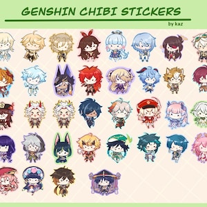 Discontinued Chibi Genshin Stickers 2.7 Inches Matte Waterproof Weatherproof
