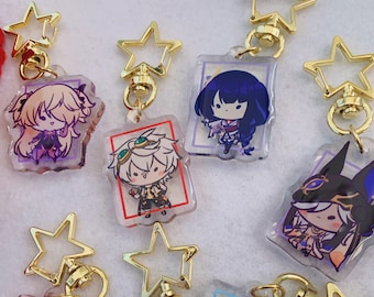 Discontinued Mini Bald and normal Genshin Charms 1.5 Inches Double Sided Epoxy