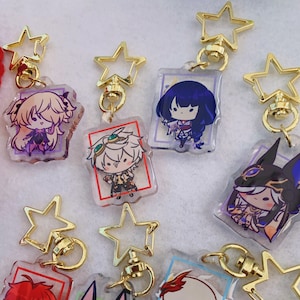 Discontinued Mini Bald and normal Genshin Charms 1.5 Inches Double Sided Epoxy