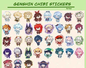 Discontinued Chibi Genshin Stickers 2.7 Inches Matte Waterproof Weatherproof