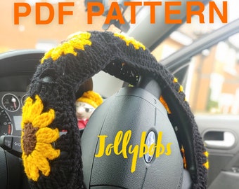 Sunflower steering wheel cover pattern