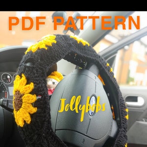 Sunflower steering wheel cover pattern