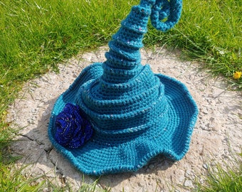 Witch hat, wizard hat, halloween, fancy dress, Crochet hat, UK