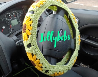 Crochet steering wheel cover