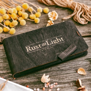 Set aus 5 Stück. 10x15cm (4x6) schwarze Fotobox aus Holz. Pärchen Erinnerungsbox mit USB. Rustikale Foto-Geschenkbox. Erinnerungsbox für Paare
