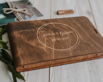 10x15cm (4x6) rustic wooden photo box. Couple memory box with USB. Rustic photo gift box. Memory keepsake box for couples