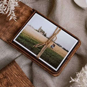 13 x 18 cm (5x7) rustikale Fotobox aus Holz. Paar Erinnerungsbox. Rustikale Foto-Geschenkbox. Erinnerungsbox für Paare. Geburtstags-Erinnerungsbox