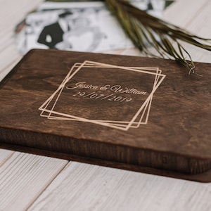 Set aus 5 Stück. 10x15cm (4x6) dunkler rustikaler Fotokasten aus Holz. Pärchen Erinnerungsbox mit USB 3.0. Rustikale Foto-Geschenkbox.