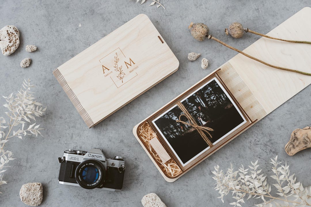 Set of 10pcs, 13x18cm (5x7) Natural Wooden Photo Box. Couple Memory Box ...