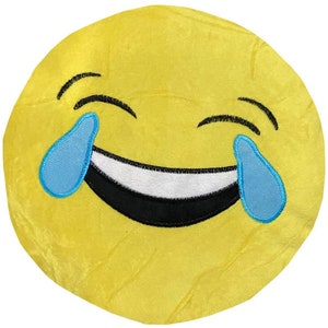 Smile Styles Emoticons Yellow Round Cushion Emoji Pillows Cute Soft Stuffed Toy Decor Smiley Face 35cm x 35cm Cartoon Expression smile/happy