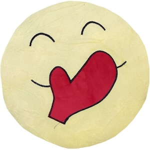 Smile Styles Emoticons Yellow Round Cushion Emoji Pillows Cute Soft Stuffed Toy Decor Smiley Face 35cm x 35cm Cartoon Expression shy