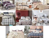 Floral Printed Duvet Cover Double Reversible Bedding Set Soft check Quilt Bedding Set with Pillowcases - Double (200cm x 200cm)