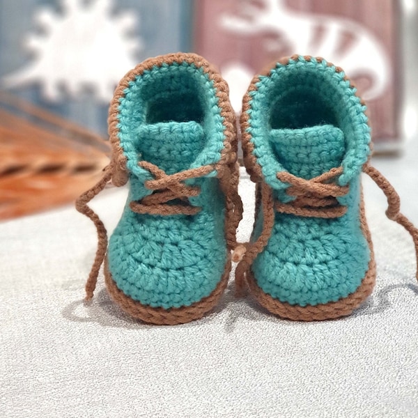 Joli MOTIF AU CROCHET pour bottines de bébé, joli motif de chaussures de bébé au crochet disponible en 4 tailles, chaussures pour bébés de 0 à 12 mois