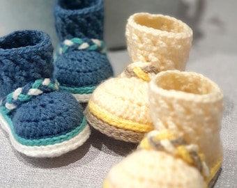 MODÈLE de chaussons pour bébé au crochet : adapté aux débutants, 0-12 mois (Modèle PDF)