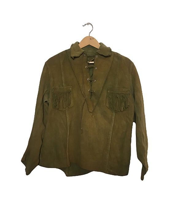 70's Western Suede Fringed Overshirt